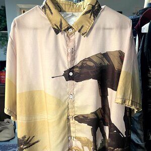 Awesome! Star Wars AT-AT Hawaiian-Style Men's Short-Sleeve Button-Up SZ XXXL